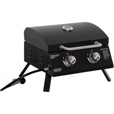 Foto van Outsunny Gasgrill van koolstofstaal - 55L x 46,5B x 41H cm - Zwart