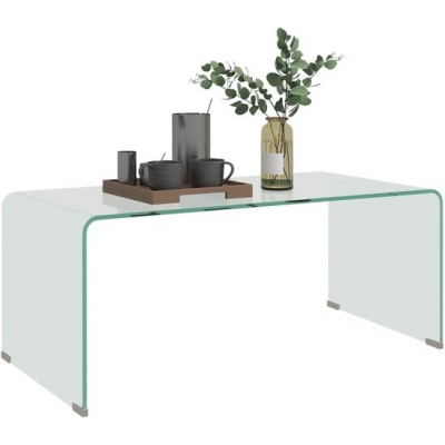 Foto van HOMCOM Koffietafel van gehard glas 80L x 45B x 35H cm Transparant