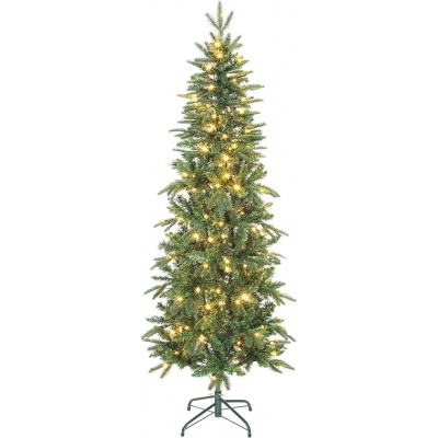 Foto van HOMCOM Kunststof Kerstboom 60L x 60B x 180H cm Groen met Metaal