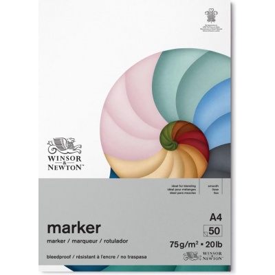 Foto van Winsor & Newton Bleedproof Marker Pad A4 - 50 vellen, 75 g/m², voor tekenen en illustratie