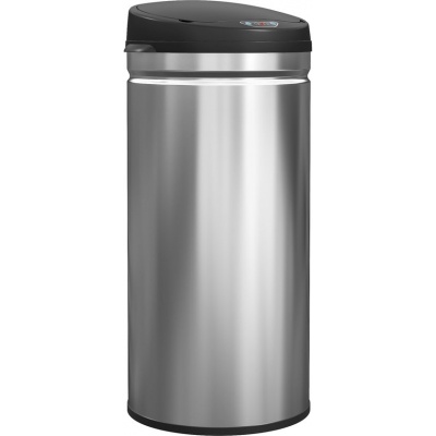 Foto van HOMCOM Sensor Prullenbak RVS, kunststof 30,5L x 30,5B x 68H cm Zilver