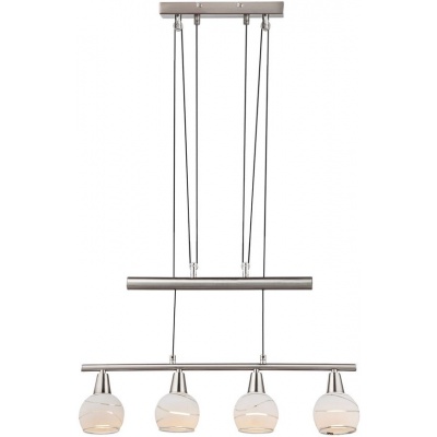 Foto van Globo hanglamp Elliott nikkel metaal grote eettafel lamp E14_LED