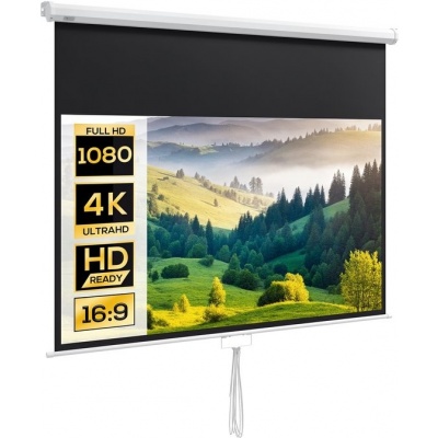 Foto van HOMCOM 80 inch Projectiescherm 16:9 voor muur en plafond - Wit Filmdoek