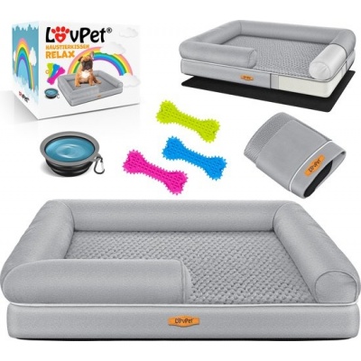 Foto van LovPet® Hondenmand Orthopedisch Hondenbed Hondenkussen Relax, Inclusief Kom + 3X Kauwbotten, Hondenb
