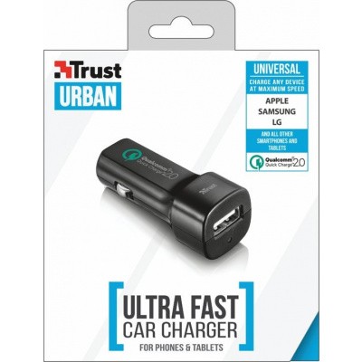 Trust 21064 oplader voor mobiele apparatuur Auto Zwart Trust 21064 oplader voor mobiele apparatuur Auto Zwart
