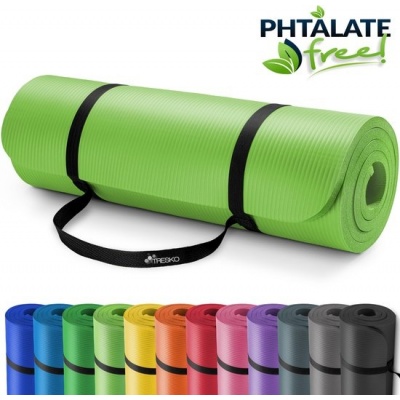 Foto van TRESKO® fitnessmat yogamat pilatesmat 185 x 60 cm, lichtgroen, 1,5 cm dikte