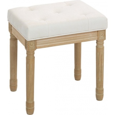Foto van Homcom Voetenbank - Polyester, Rubberhout - 42L x 32B x 46,5H cm - Beige