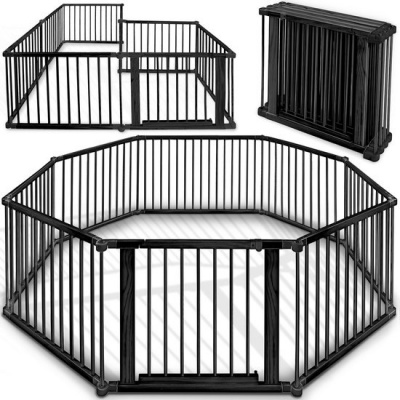 Foto van KIDUKU® 7,2 meter inklapbaar veiligheidshek XXL met deur, 8 elementen voor flexibele vormen