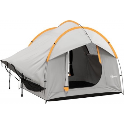 Foto van Outsunny Heckzelt van polyester en fiberglass - 239L x 210B x 210H cm - Lichtgrijs