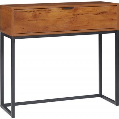 Foto van HOMCOM Console Tafel - Spaanplaat, Staal - 80L x 30B x 76H cm - Natuurlijk Hout