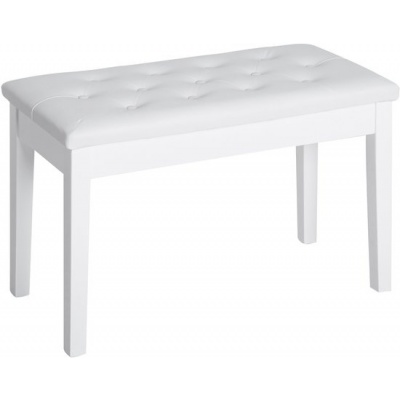 Foto van HOMCOM Pianobank van Gummihout, Kunstleer - 76L x 36B x 50H cm - Wit