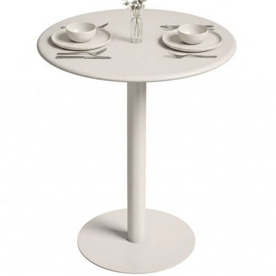 Foto van HOMCOM Eettafel van Staal - 60x60x72 cm - Beige