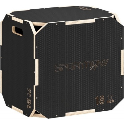Foto van SPORTNOW Springbox Meerlagenplaat 51L x 48B x 41H cm Zwart