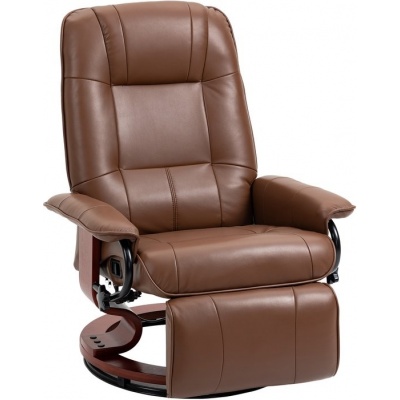 Foto van HOMCOM Relaxstoel Kunstleer, Schuim - L78 x B87 x H100 cm - Bruin