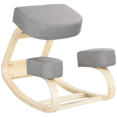 Foto van Vinsetto Ergonomisch kniezitje, comfortabel schommelkussen van stof en hout