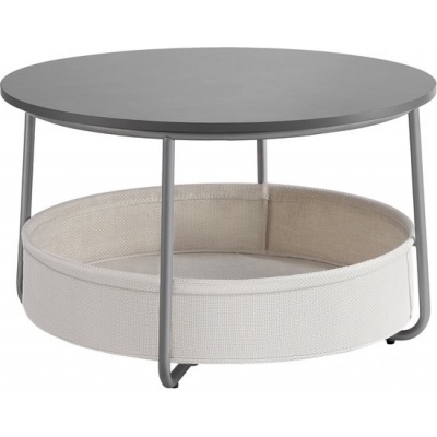 Foto van VASAGLE LCT244G01 - Ronde salontafel met opbergruimte - stoffen mand - modern metalen frame