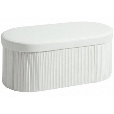 Foto van Homcom Opbergkist - Polyester - 76L x 38B x 35H cm - Crèmewit