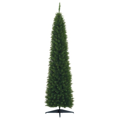 Foto van HOMCOM 7ft onverlichte slanke kunstkerstboom in groen