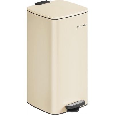 Foto van Songmics pedaalemmer 30L softclose metaal zandbeige