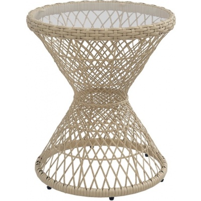 Foto van Outsunny Rattan Salontafel van staal, PE Rattan in bruin