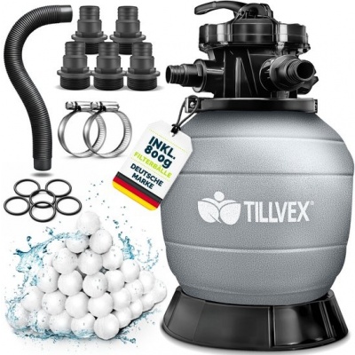 Foto van tillvex® Zandfilter voor Zwembad zonder Pomp + Filterballen | Inclusief Adapter Ø32-38mm