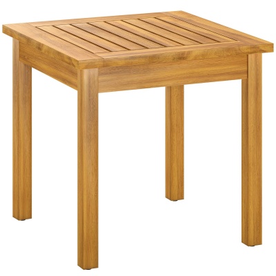 Foto van Outsunny Weerbestendige Beistelltisch 48 x 48 cm van Akazienhout met verstelbare voeten