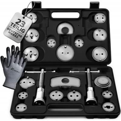Foto van TRESKO® 23-delige remzuigerterugsteller set met handschoenen voor remonderhoud, universeel