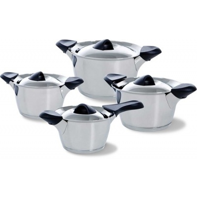 Foto van BK Q-linair Classic Pottenset - 4-delig - Veilig afgietsysteem
