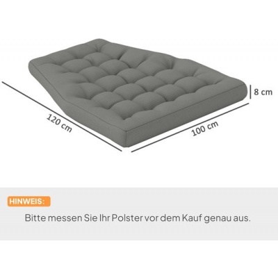 Foto van Outsunny Zitkussen van polyester, schuim - 120L x 100B x 8D cm - Grijs