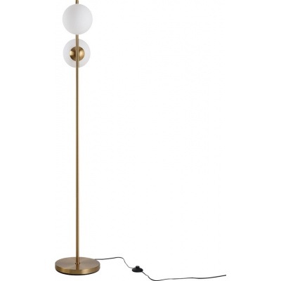Foto van HOMCOM - Staande lamp met 2 glazen kappen - E27 - Goud