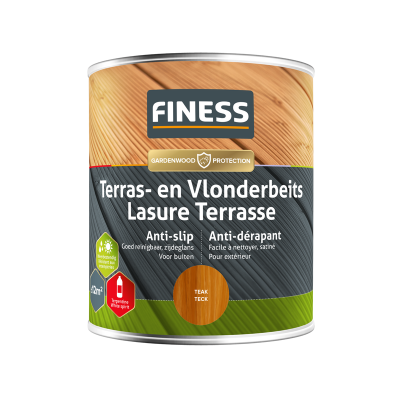 Foto van FINESS Terras en vlonderbeits anti-slip 750 ml - Teak