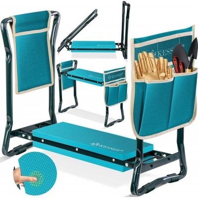 Foto van KESSER® 2 in 1 XXL tuinbank knielbank gevoerde zitting onderlegger EVA-schuimkussen tuinkruk opvouwb