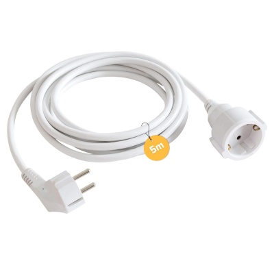 Foto van Arebos Schuko verlengkabel 5 m | IP20 voor binnengebruik | kunststof | 1,5 mm² | wit