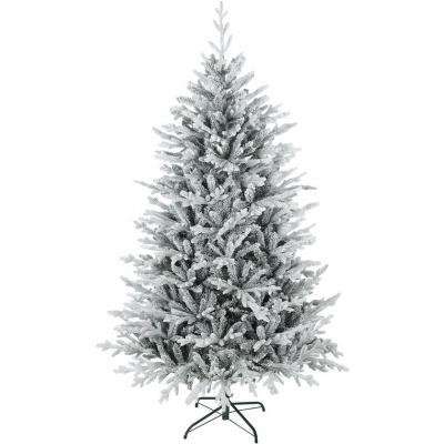 Foto van HOMCOM Kunststof Kerstboom Groen/Wit 109L x 109B x 180H cm