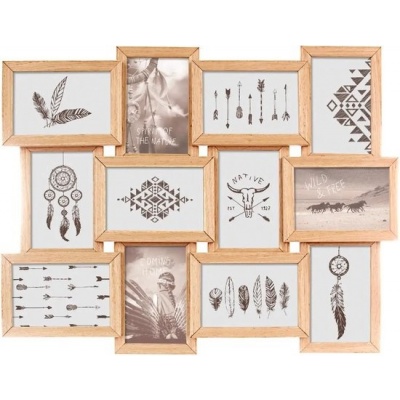 Foto van Atmosphera Collage Fotolijst voor 12 foto's - 58 x 45 cm - Hout