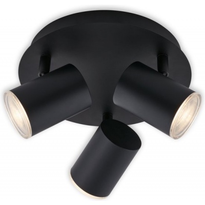 Foto van BRILONER LEUCHTEN BANYO badkamerlamp, 5 W, IP44, zwart, metaal-kunststof, incl. 3x GU10