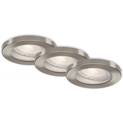 Foto van BRILONER LED Inbouwspot set 7181 Ø 85 mm mat nikkel, 3 stuks