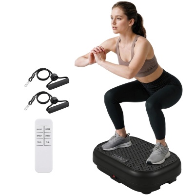 Foto van SPORTNOW 200W Trilplaat voor Krachttraining en Afslanken - 120 Snelheden, Zwart