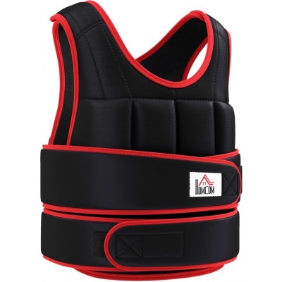 Foto van HOMCOM Gewichtsw vest Oxford, metaal en zand, 60B x 50H cm, zwart en rood