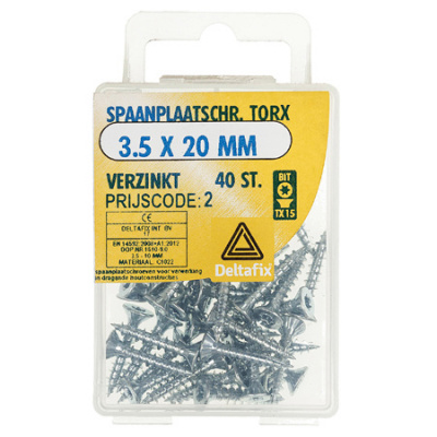 SPAANPLAATSCHR. TORX VERZINKT SPAANPLAATSCHR. TORX VERZINKT