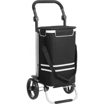 Foto van Inklapbare boodschappentrolley met koelvak, 35L, multifunctioneel, zwart