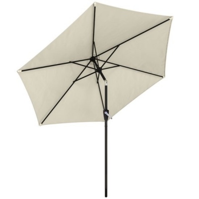 Foto van Outsunny Tuinparasol - Metaal, Polyester - Ø270 x 219H cm - Crème