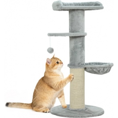 Foto van PawHut Kattenboom van Spaanplaat, Ø48 x 103,5 cm, Lichtgrijs
