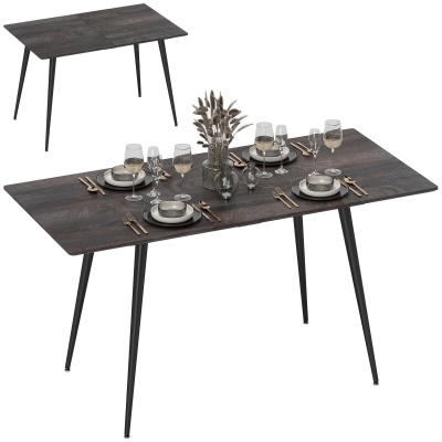 Foto van HOMCOM Uitschuifbare Rechthoekige Keukentafel voor 6-8 Personen, Grijs, 120-160 cm