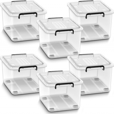 Foto van Tillvex - Set van 6 Opbergdozen met Deksel - 88 Liter - Voedselveilig en Stapelbaar
