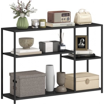 Foto van HOMCOM Console Tafel - Staal - 110L x 30B x 75H cm - Zwart