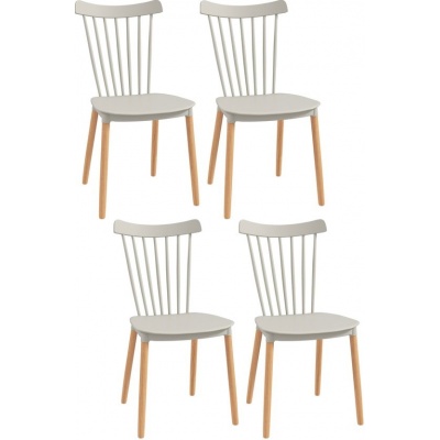 Foto van HOMCOM Eetkamerstoel PP 48x52,5x83 cm WIT