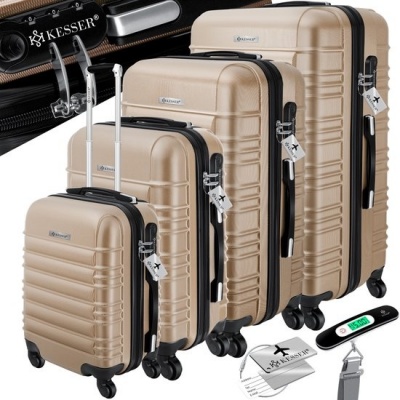 Foto van KESSER® 4x Koffer, reiskofferset, trolley koffer, incl. bagageweegschaal + bagagelabel rollend koffe