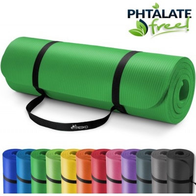 Foto van TRESKO fitnessmat yogamat pilatesmat 185 x 60 cm, 1 cm dik, NBR-schuimrubber (groen)