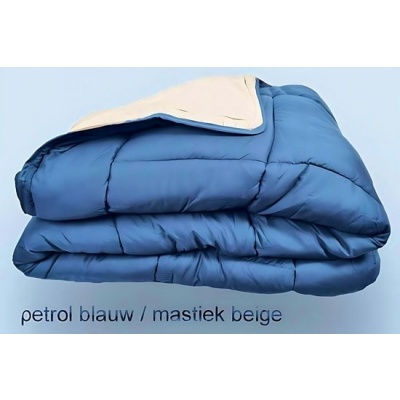 Foto van Bedrukt Dekbed Hoesloos Wasbaar Zonder Overtrek Lits Jumeaux - Blauw & Azuur 240x220cm